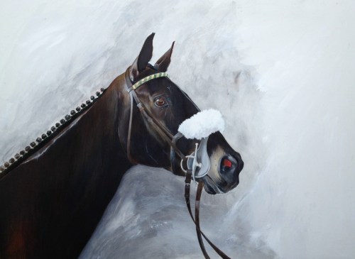 Many Clouds - WINNER OF THE GRAND NATIONAL 2015, watercolour on board, 57x76cm