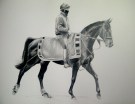 Sprinter Sacre & work rider Nico de Boinville (study 1), pencil on paper, 50 x 40cm